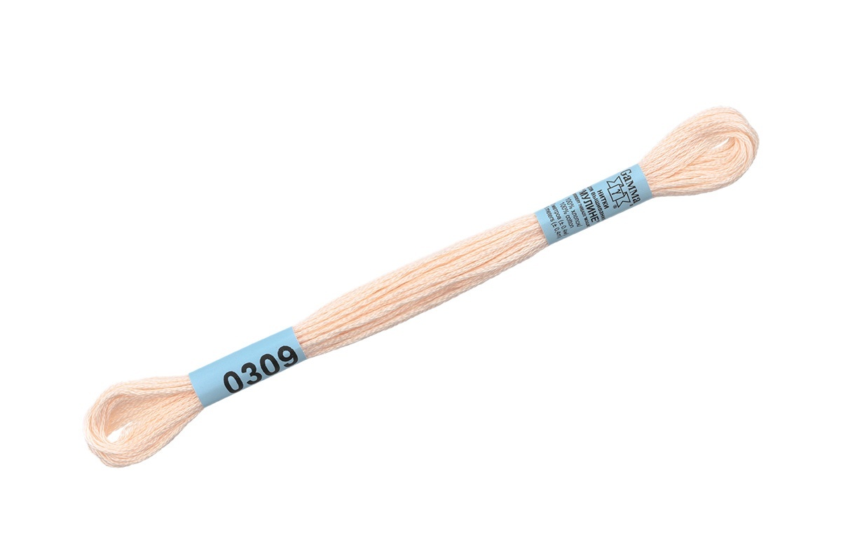

Gamma мулине, 100% хлопок, 24х8 м, №0309, светло-розовые, Розовый