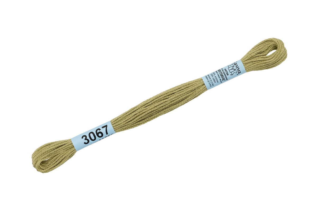 

Gamma мулине, 100% хлопок, 24х8 м, №3067, хаки оливковый, Зеленый