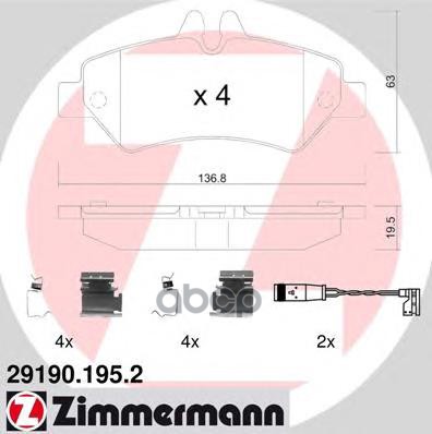 

Тормозные колодки ZIMMERMANN 291901952