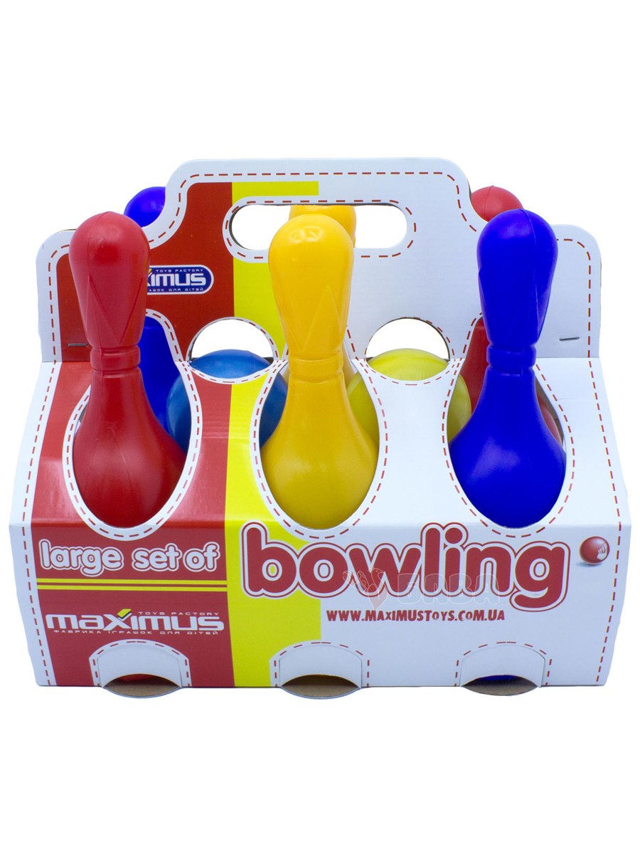 Набор MAXIMUS toys Боулинг большой: 6 кеглей 25 см, 2 шара 5192МК