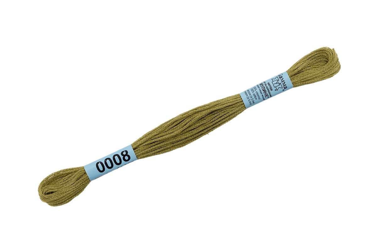 

Gamma мулине, 100% хлопок, 24х8 м, №0008, оливковые, Зеленый