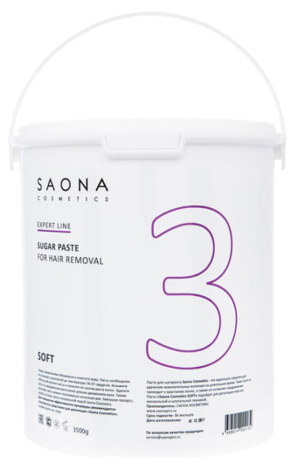 Сахарная паста Saona Cosmetics для депиляции Soft №3 мягкая 3500 г