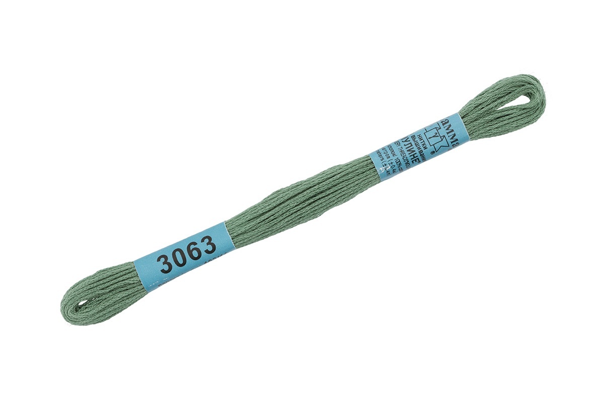 

Gamma мулине, 100% хлопок, 24х8 м, №3063, светлый изумруд, Разноцветный
