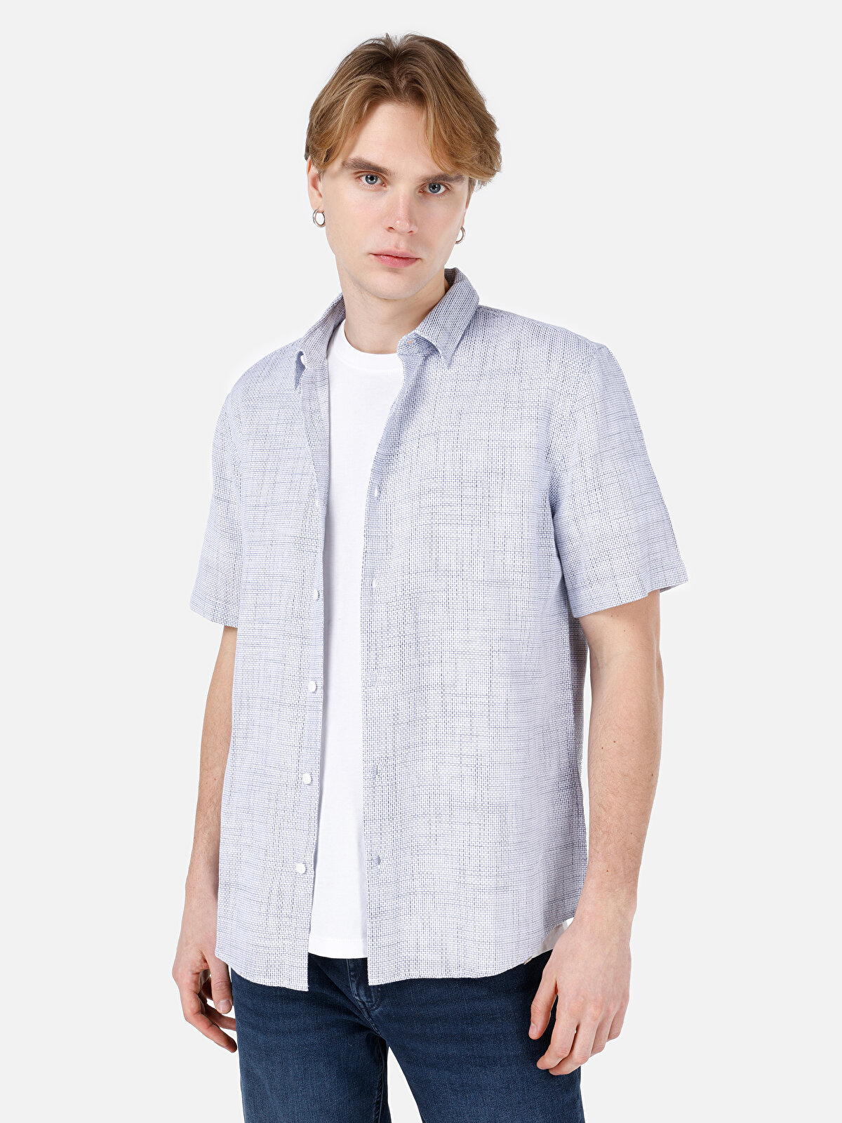 

Рубашка мужская Colin's CL1067835 голубая 2XL, Голубой, CL1067835