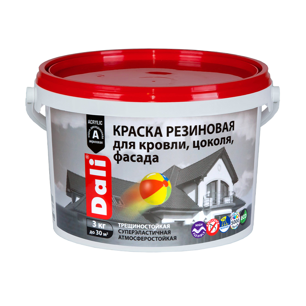 фото Краска резиновая "dali" коричневая 3 кг "рогнеда"