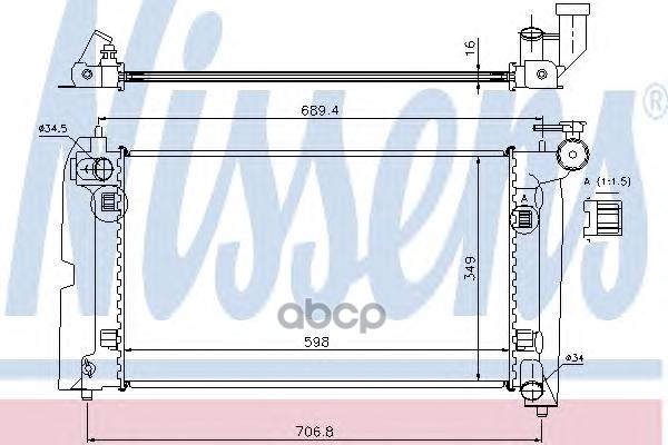 фото Радиатор двигателя toyota corolla (e12# e13#) (01-) 1.8 i 16v nissens