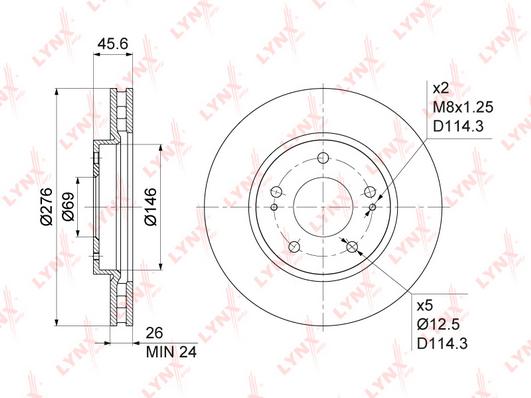 

Диск тормозной передний 276x26 подходит для mitsubishi lancercy/x 1.5-2.0 08 bn-1091