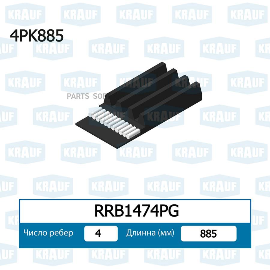 

Ремень Поликлиновой Krauf rrb1474pg