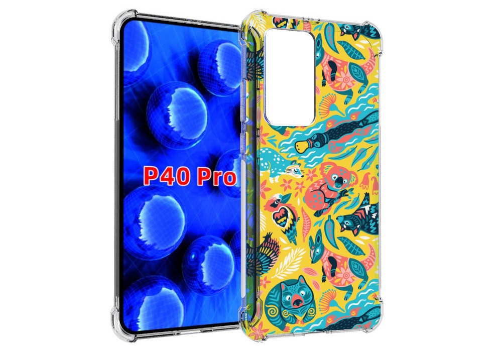 

Чехол MyPads seamless-pattern для Huawei P40 Pro противоударный, Прозрачный, Tocco