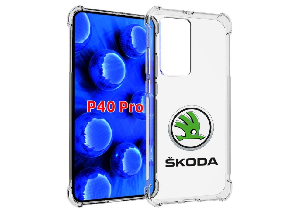 Чехол MyPads skoda-шкода-4 мужской для Huawei P40 Pro противоударный