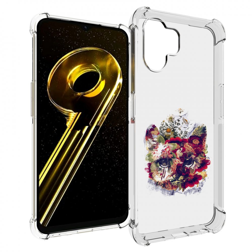 

Чехол бампер MyPads Лиса в цветах-2 для Realme 10 5G противоударный, Прозрачный, Tocco