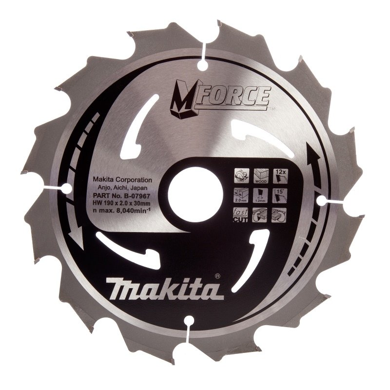 фото Пильный диск makita b07967 m-force 190х30х2.0х12т