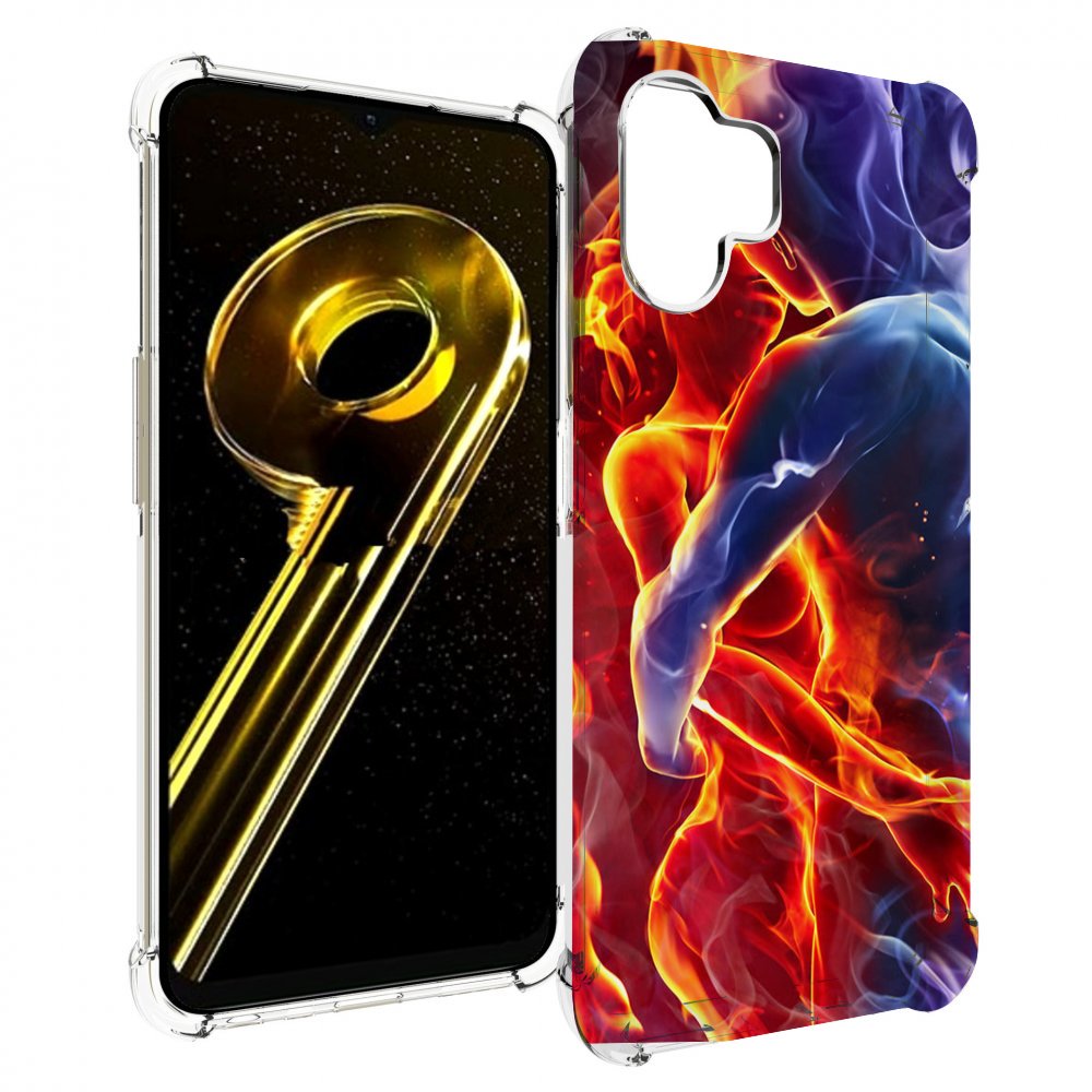 

Чехол бампер MyPads Огонь-вода для Realme 10 5G противоударный, Прозрачный, Tocco