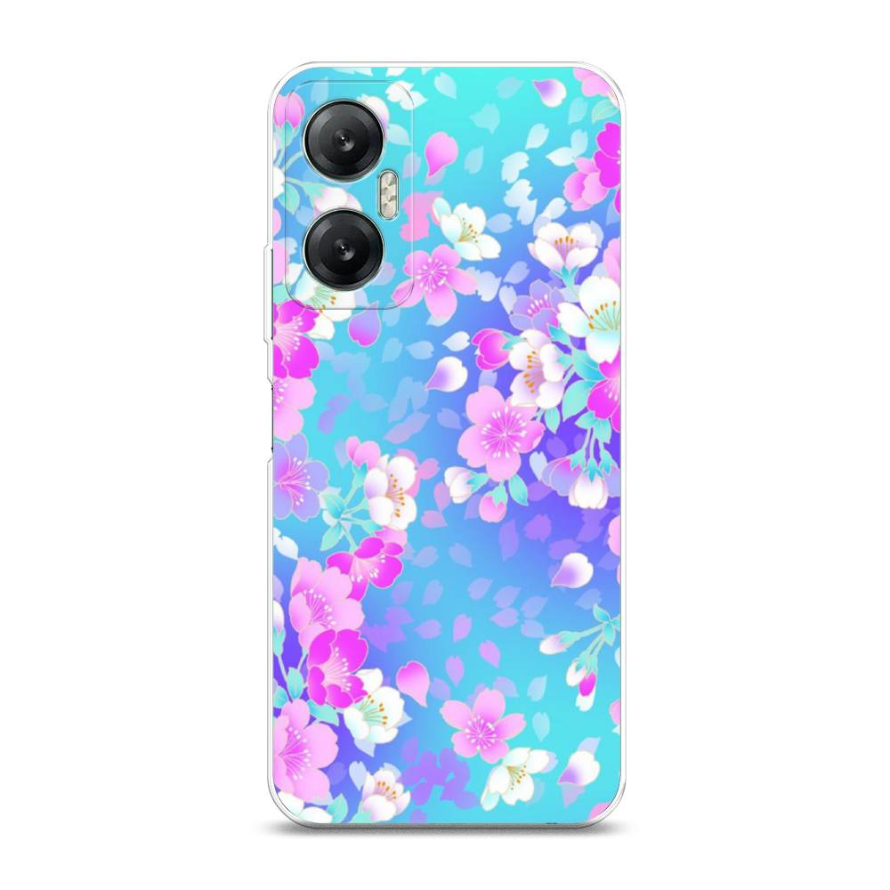 

Чехол Awog на Infinix HOT 20 5G "Яблоневые цветы", Голубой;розовый;белый, 3103250-8