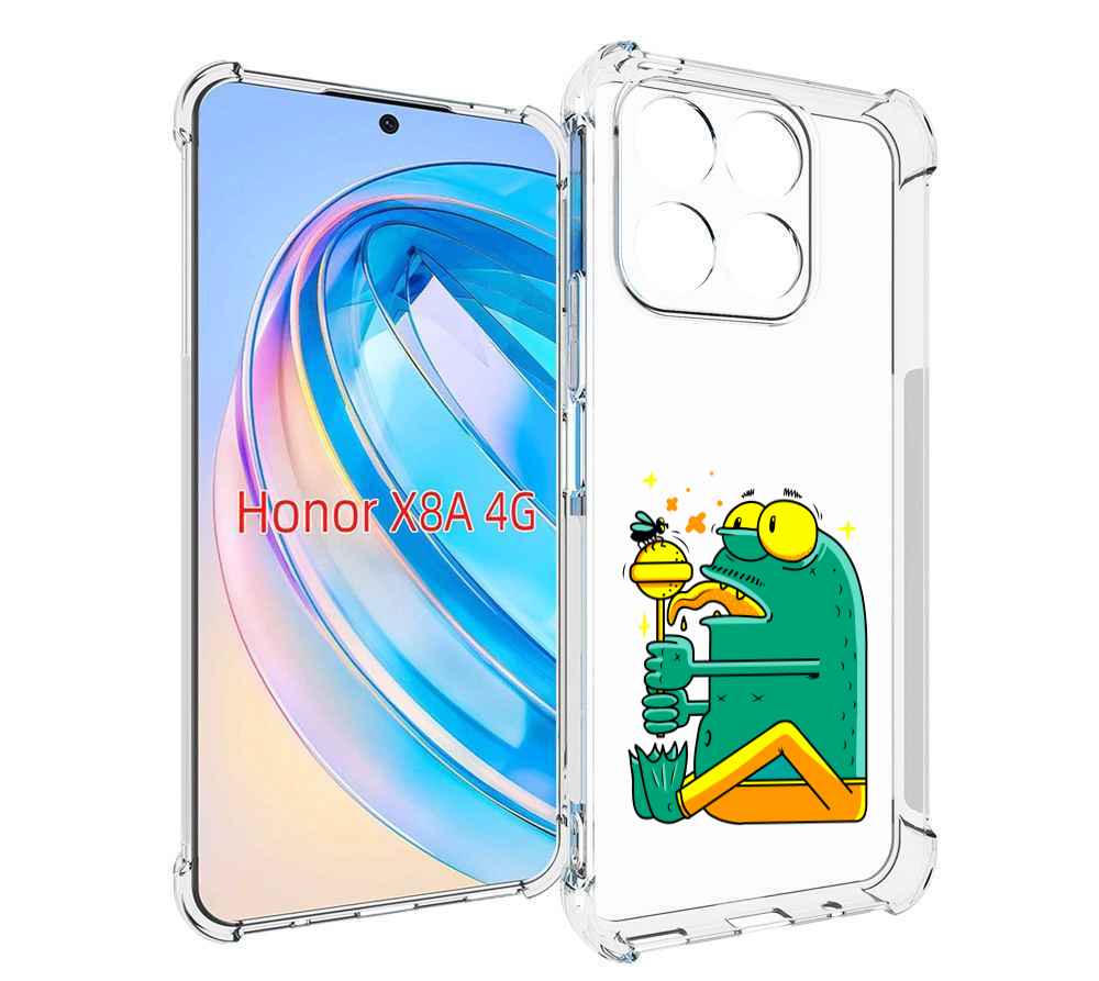 

Чехол MyPads Зеленая лягушка с чупа чупсом для Honor X8a, Tocco