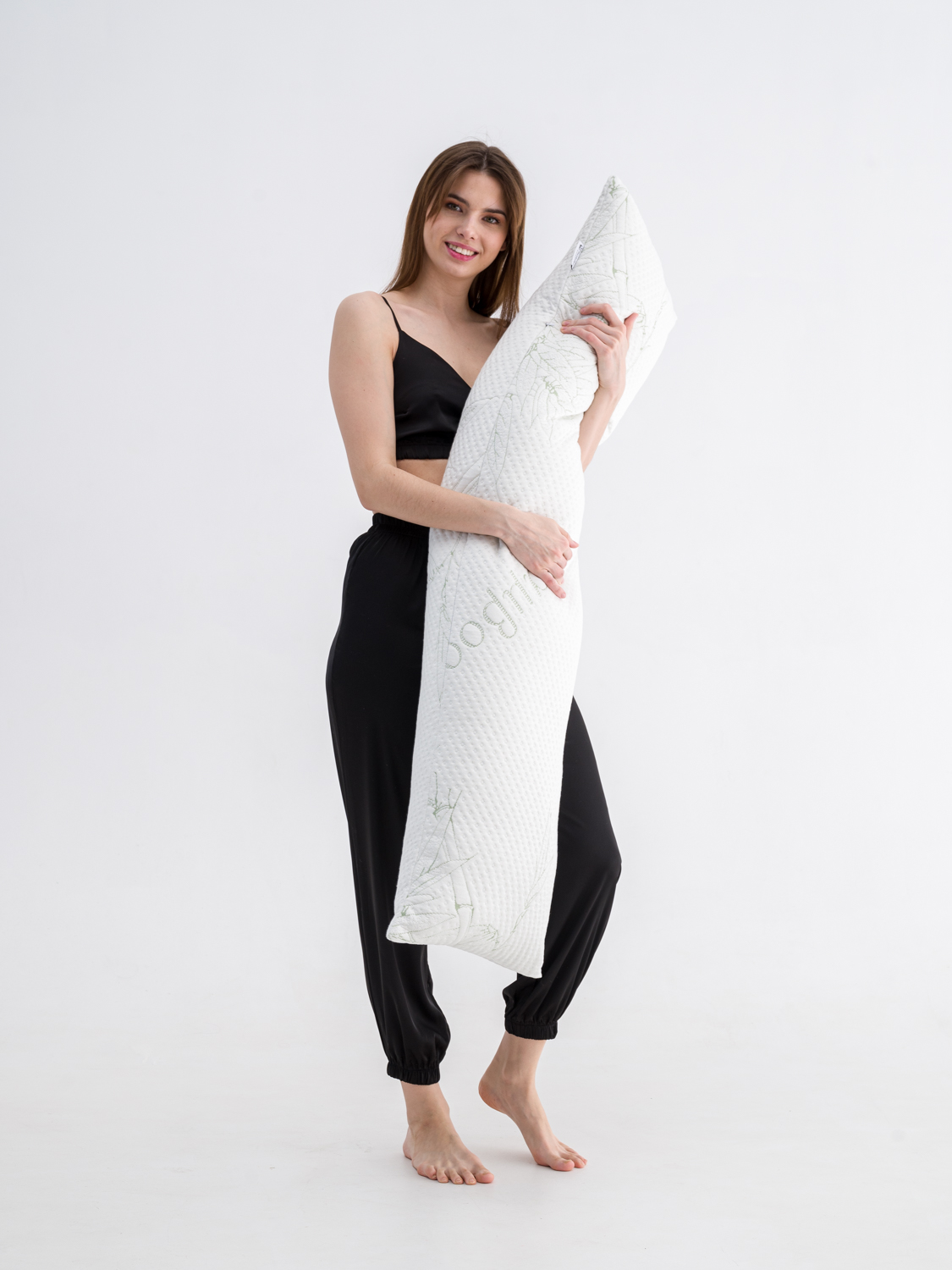 Подушка для кормления и беременных PandaHug BODY PILLOW BAMBOO 140*40, лебяжий пух одеяло стёганое 172 х 205 см belashoff лебяжий пух белый