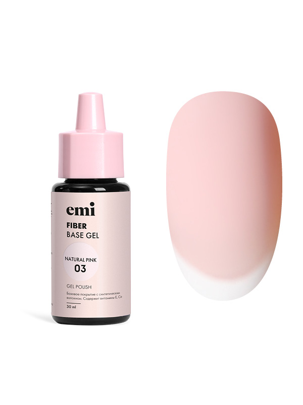 

База E.Mi Lac Fiber Base Gel Natural Pink №3, 30 мл