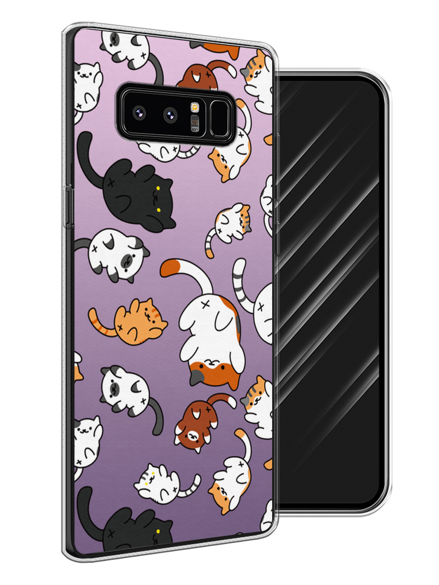 

Чехол Awog на Samsung Galaxy Note 8 "Котопад", Фиолетовый;белый, 25250-7