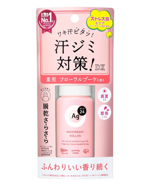 

Антиперспирант Shiseido Ag DEO24 роликовый, с ионами серебра, с цветочным ароматом, 40 мл