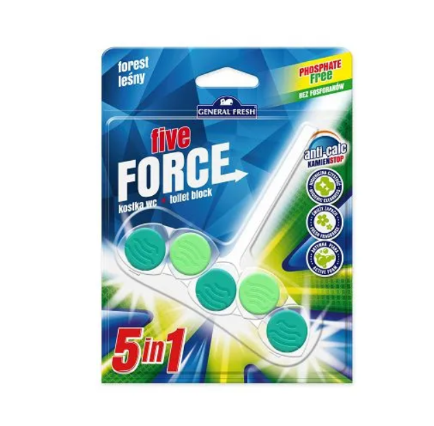 

Подвеска для очистки и ароматизации туалета General Fresh FIVE-FORCE лесной 1 шт.