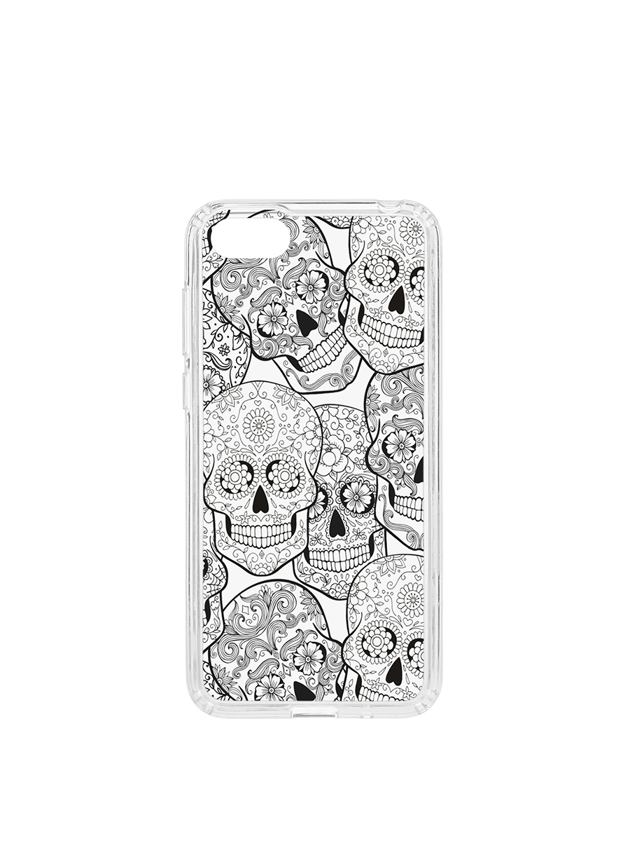 фото Чехол на huawei honor 7a kruche print skull black кruче