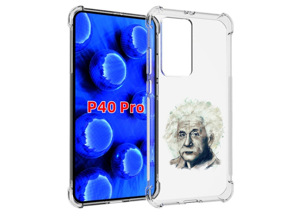 

Чехол MyPads Альберт энштейн для Huawei P40 Pro противоударный, Прозрачный, Tocco