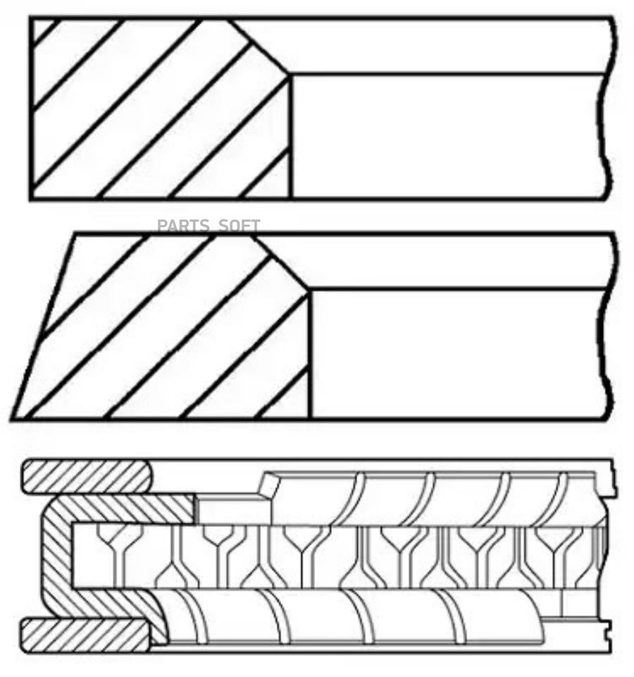 GOETZE 08-154200-00 Кольца dm.70.00 STD [1.5-1.5-3] 1 ПОР.