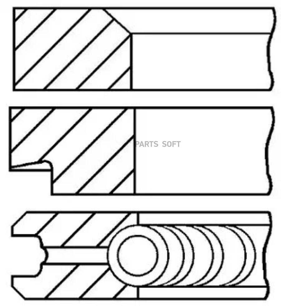 

GOETZE 08-176707-00 Кольца поршн. компл на 1 цил MB