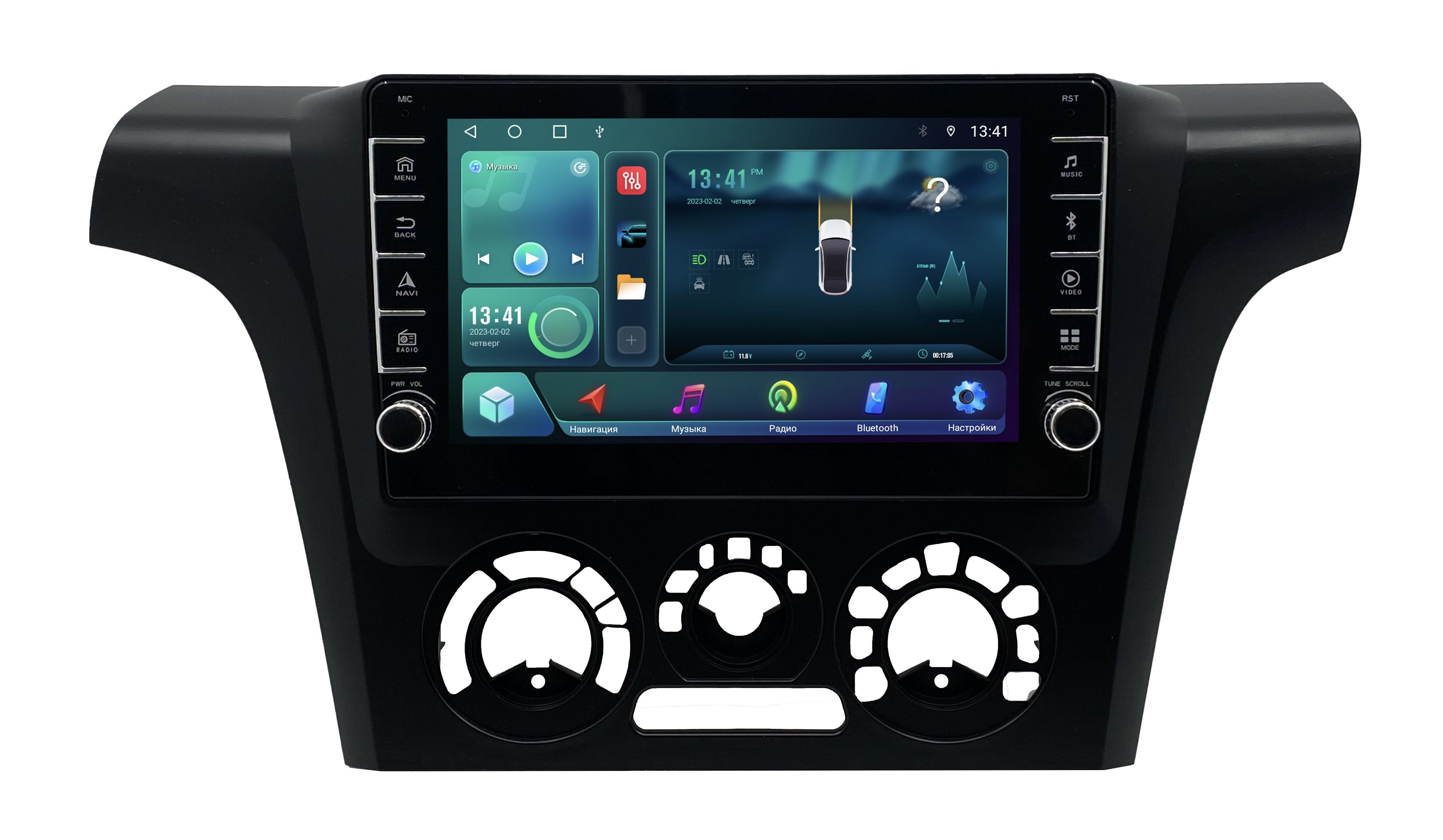 Штатная магнитола ANDROID Mitsubishi Outlander 1 (2002-2008) , Android 12, 2/16 GB с крути