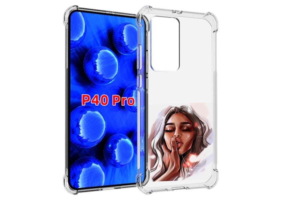 

Чехол MyPads Большие-губы женский для Huawei P40 Pro противоударный, Прозрачный, Tocco
