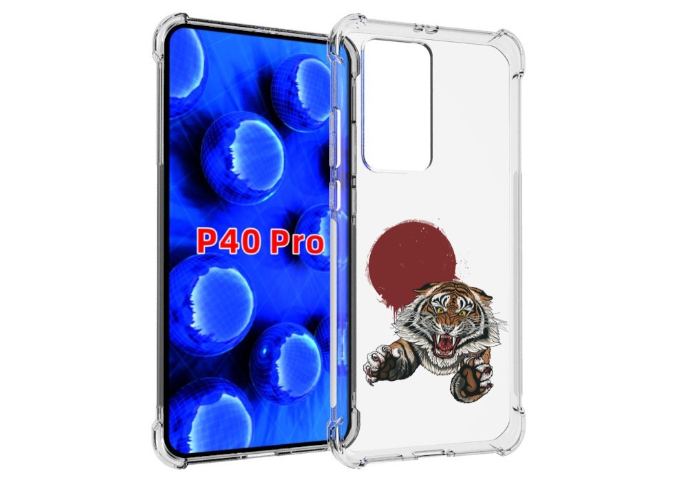 

Чехол MyPads Бросок тигра для Huawei P40 Pro противоударный, Прозрачный, Tocco