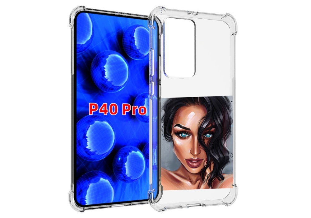 

Чехол MyPads Брюнетка для Huawei P40 Pro противоударный, Прозрачный, Tocco