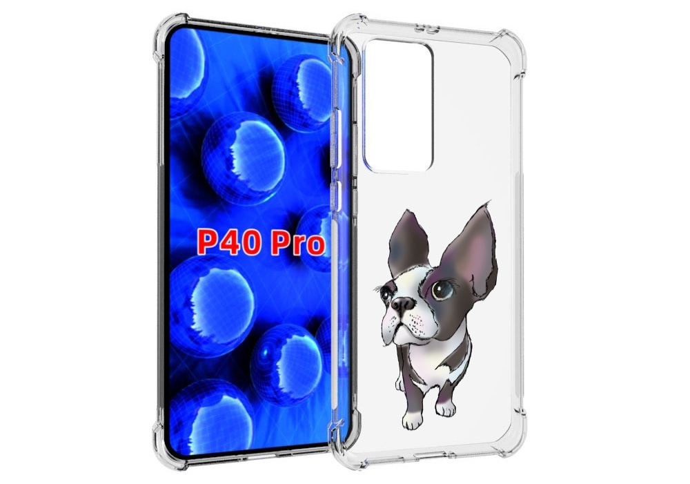 

Чехол MyPads Бульдожка для Huawei P40 Pro противоударный, Прозрачный, Tocco