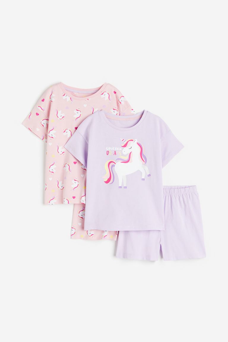 Пижама детская 2 шт. H&M 1127561 лиловый/разноцветный размер 134 (доставка из-за рубежа)
