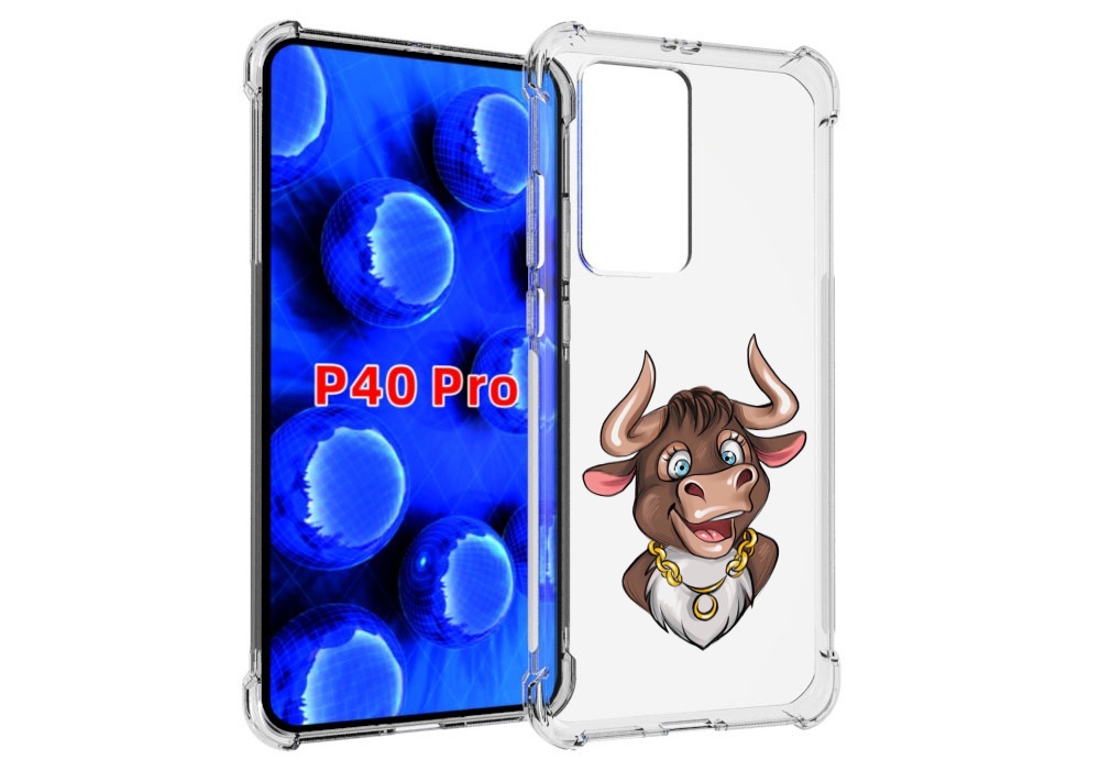 Чехол MyPads Бычок для Huawei P40 Pro противоударный