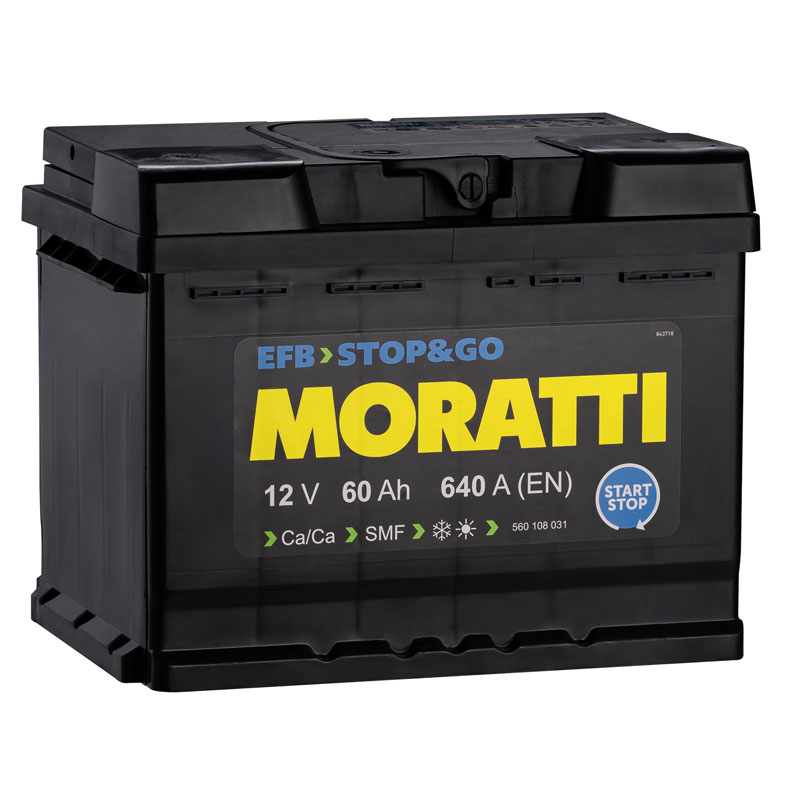 

MORATTI 560108031 АКБ 60 А/ч о.п. Moratti EFB ток 640 242 х 175 х 190
