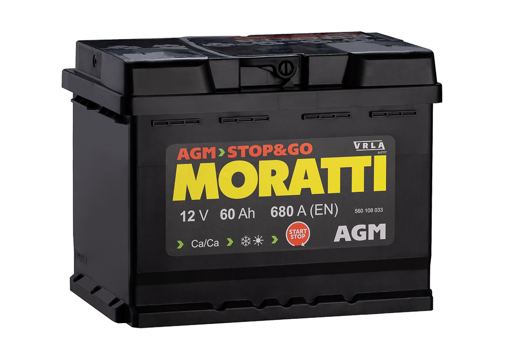 

MORATTI 560108033 АКБ Start-Stop AGM 60 А/ч о.п. Moratti ток 680 242 х 175 х 190