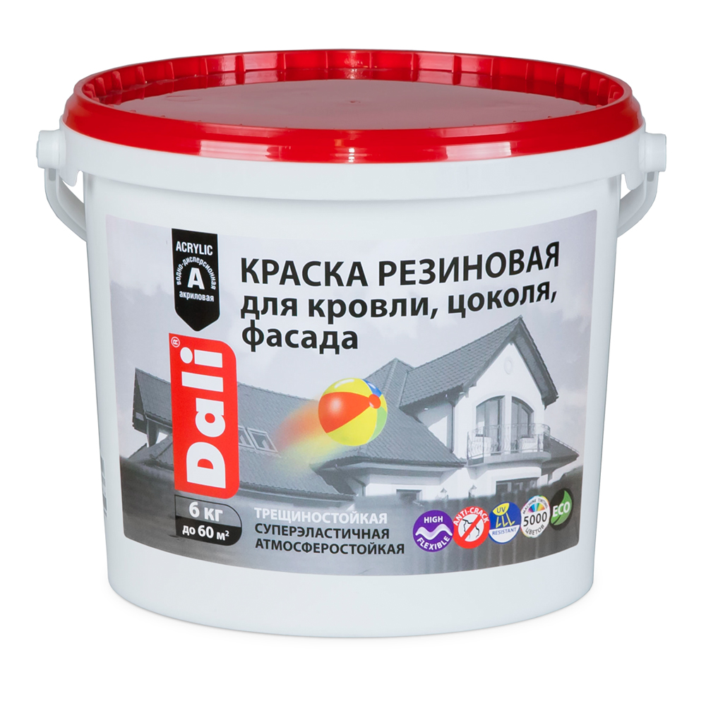 фото Краска резиновая "dali" черная 6 кг "рогнеда"