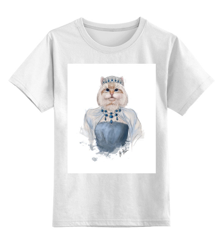 

Футболка детская Printio Queen cat цв. белый р. 128, Queen cat