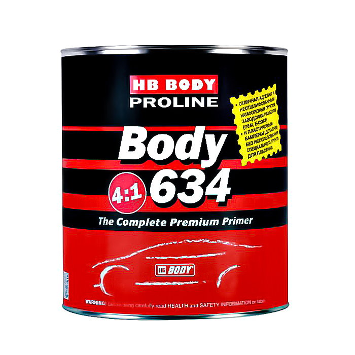 

HB BODY PROLINE 634 4:1 2K Грунт автомобильный, цвет черный, объем 0,8 л., 27868731
