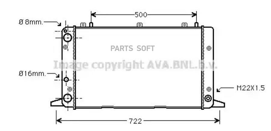 

Радиатор охлаждения двигателя Audi 80 B3/80 B4/80 B4 Avant 86>98 AVA QUALITY COOLING AIA20