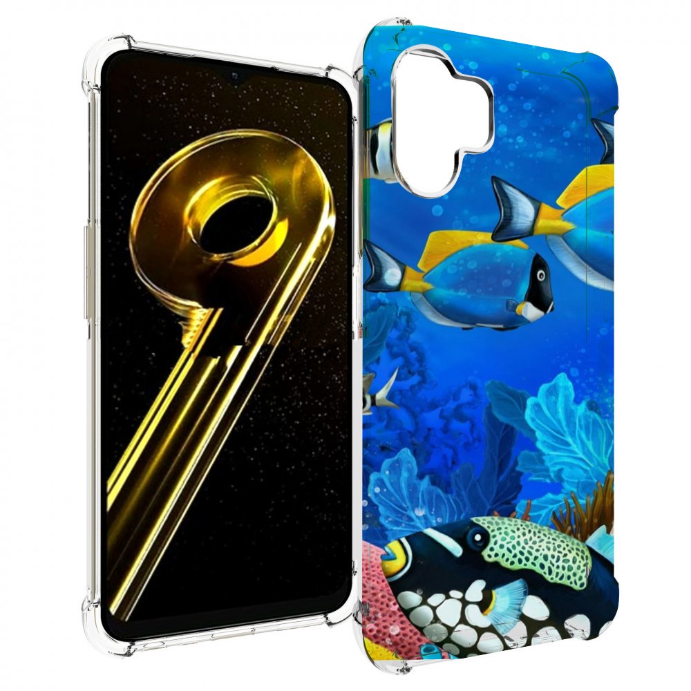 

Чехол бампер MyPads Рыбки для Realme 10 5G противоударный, Прозрачный, Tocco