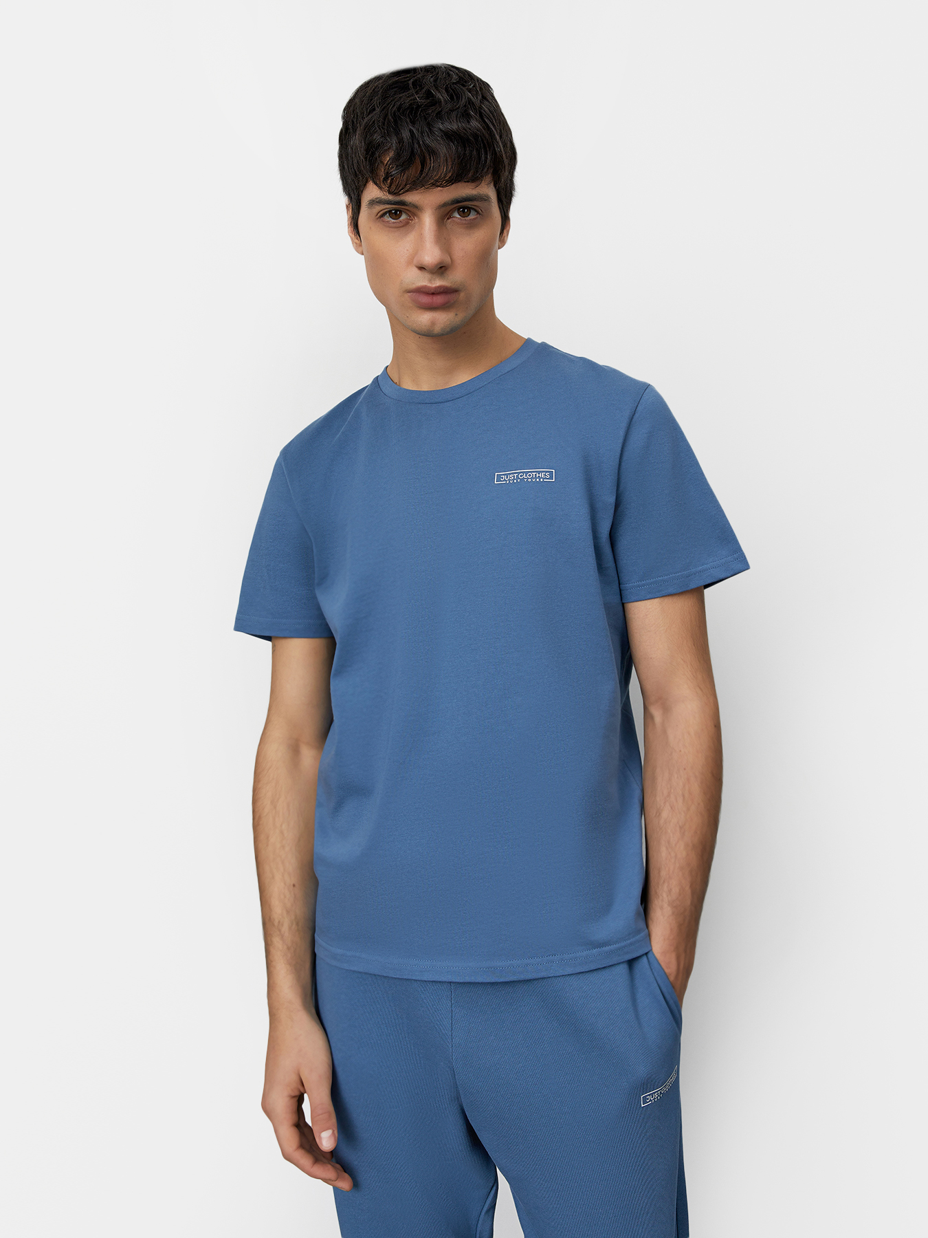 

Футболка мужская Just Clothes 000000420 голубая 48-50 RU, Голубой, 000000420
