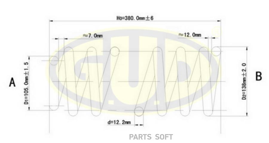

GUD GCS095021 Пружина перед vw passat 1.6-1.8 88-92 1шт
