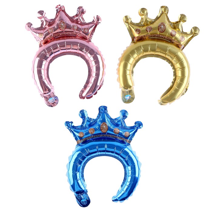 Шар Страна Карнавалия Ободок корона 9250689, фольгированный 14 дюймов, набор 3 шт