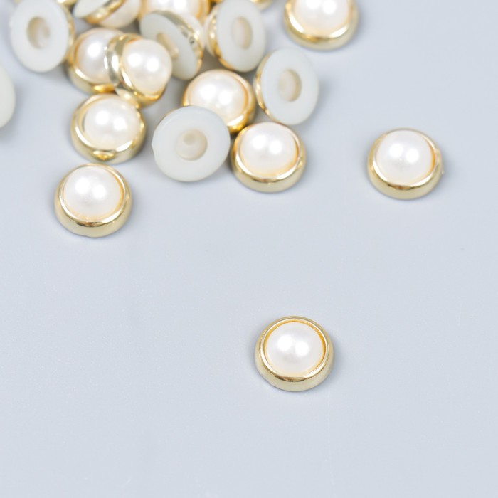 

Декор Арт Узор пластик Полужемчужина с ободком набор 25 шт микс 0,8х0,8 см, 3шт., Разноцветный