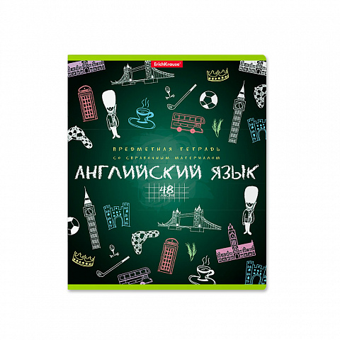 Тетрадь ученическая А5 48 листов клетка. К доске! Английский язык для девочек