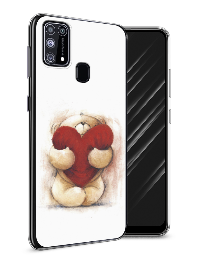 

Чехол Awog на Samsung Galaxy M31 / Самсунг M31 "Мишка с сердцем 1", Разноцветный, 2100750-6