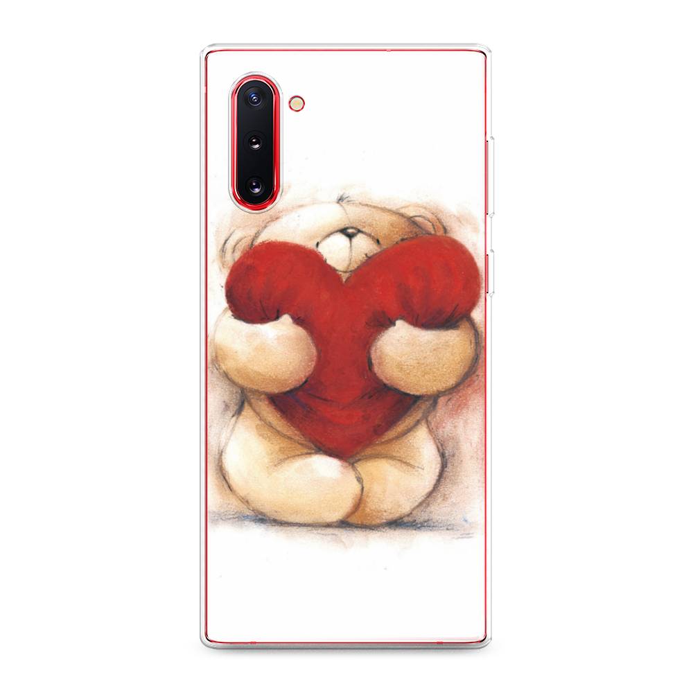 

Чехол Awog на Samsung Galaxy Note 10 "Мишка с сердцем 1", Разноцветный, 28650-6
