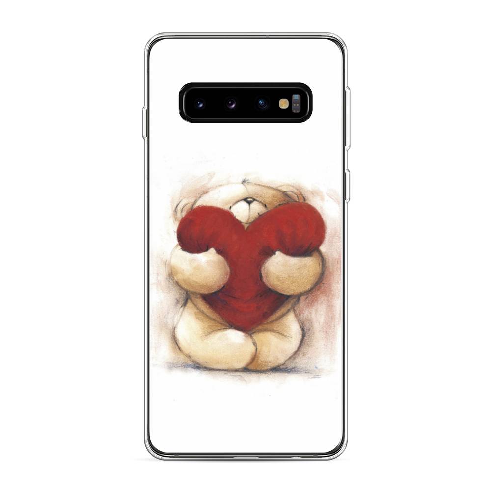 

Чехол Awog на Samsung Galaxy S10 "Мишка с сердцем 1", Разноцветный, 27050-6